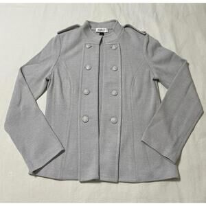NWOT St. John Collection Military style open front jacket light grey luxury
